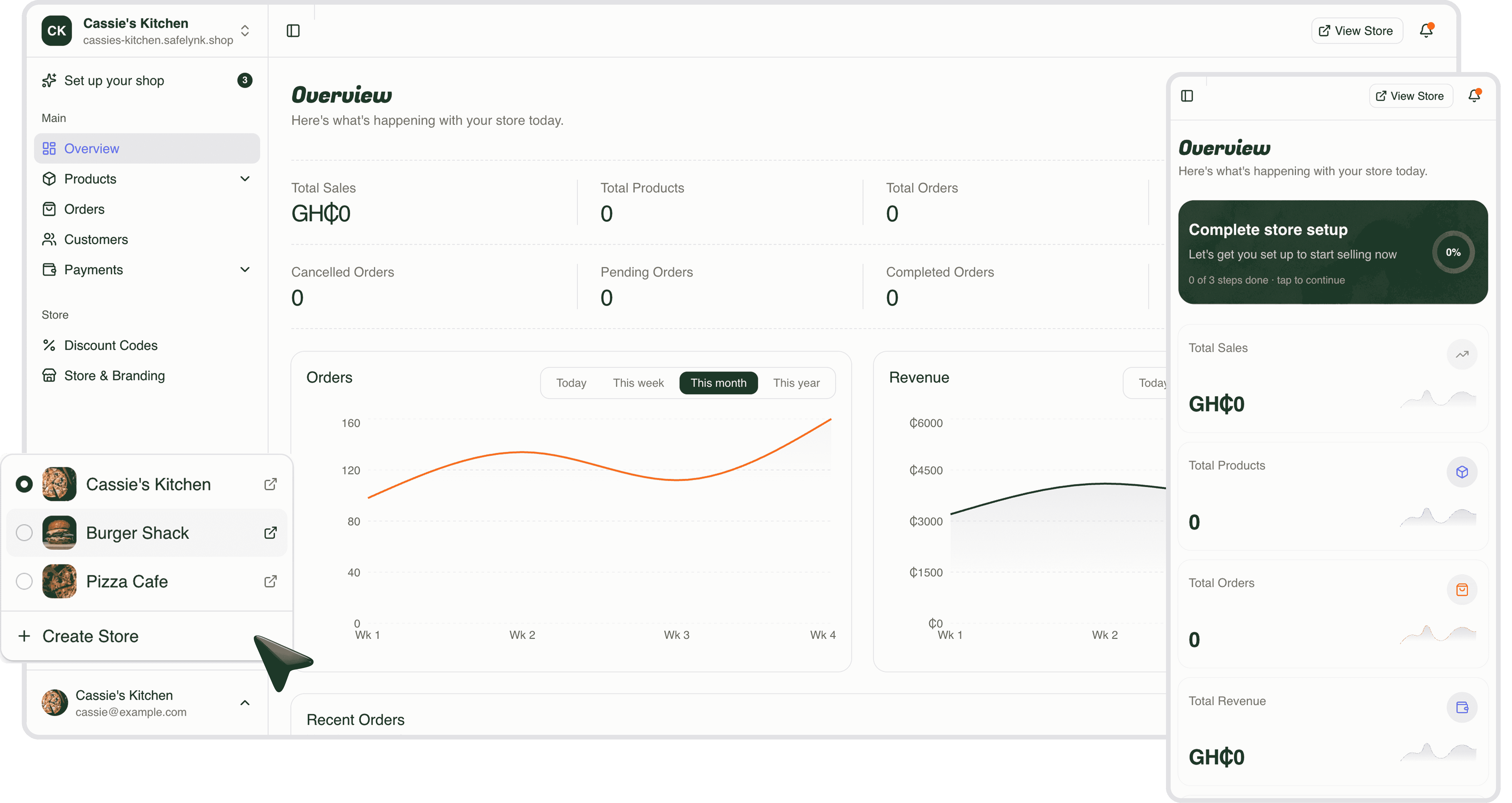 Safelynk dashboard on desktop and mobile